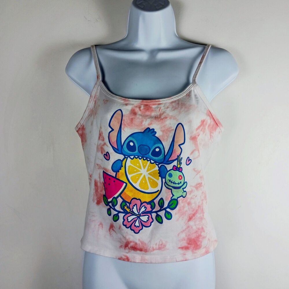 Disney Hot Topic Stitch Cropped Cami Tank Top Womens Size S New